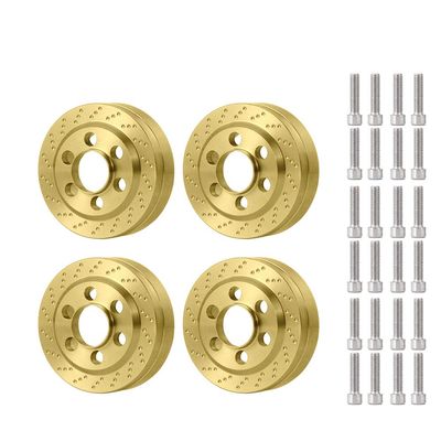 4Pcs Brass Internal Wheel Weights for 1/10 SCX10 RC Crawler 1.9" Beadlock Wheels Balance Weights D90(Fit for 1.9" Wheel)