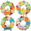 12 Sets Easter Wreath Signs Decorations DIY Foam Easter Craft Kits Easter Eggs Bunny Chick Foam Stickers Pom-Poms Googly Eyes for Kids Classroom Home Activity Art Project Gift Easter Front Door Dcor view 1