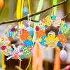 12 Sets Easter Wreath Signs Decorations DIY Foam Easter Craft Kits Easter Eggs Bunny Chick Foam Stickers Pom-Poms Googly Eyes for Kids Classroom Home Activity Art Project Gift Easter Front Door Dcor view 2