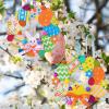 12 Sets Easter Wreath Signs Decorations DIY Foam Easter Craft Kits Easter Eggs Bunny Chick Foam Stickers Pom-Poms Googly Eyes for Kids Classroom Home Activity Art Project Gift Easter Front Door Dcor view 3
