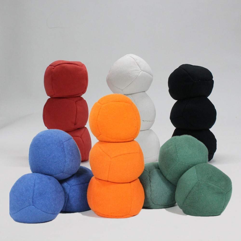Zeekio Thud Juggling Ball Set - Lightweight 90g Beanbag Ball - Super Soft - Set of Three (3) (Black)