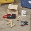 Janod Brico'kids DIY Tool Belt with 4 Wooden Tools and Gloves Set - Wood Construction Toys with Ruler, Gloves, Hammer, Saw, and Adjustable Tool Belt - Ages 3-6 Years - J06475 view 3