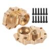 Dilwe rass Portal Cover, 1Pair Front Rear Brass Steering Knuckle Portal Cover with 12Pcs Screw Suitable for 82056 RC Crawler Car Model Accessory view 1