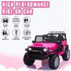 TOBBI 2 Seater Kids Electric Car,12V Off-Road Ride On Toy Truck,Rose Red view 2