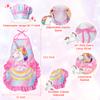 Vanmor Unicorn Kids Cooking and Baking Sets, 11Pcs Kids Aprons for Girls, Kids Chef Hat and Pink Apron, Mitt & Utensil for Toddler Dress Up Chef Costume Birthday Gifts for 3 4 5 6 7 8 Years Old Girls view 2