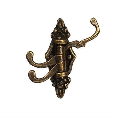 Dollhouse Antique Brass Triple Coat Hook Miniature Hall Cloakroom Accessory