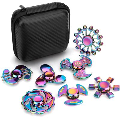 Metal Fidgets Spinners for Kids Adults 7 PCS, Cool Gagdets Finger Hand Spinners, Desk Toys, Stress Relief Toys for Anxiety Autism ADHD, Christmas Stocking Stuffer Goodie Bag Filler Gift for Boys Teens
