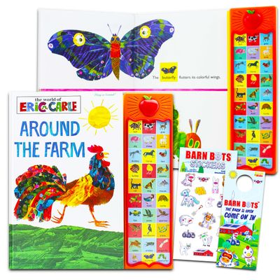 Eric Carle Sound Books Set for Kids Toddlers - Around The Farm World of Eric Carle Board Book Bundle with Stickers | Sound Books for Young Readers