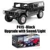 1/10 US GM Hummer H1 Military Truck 4WD Crawler RTR Upgrade with Sound Light Black view 2