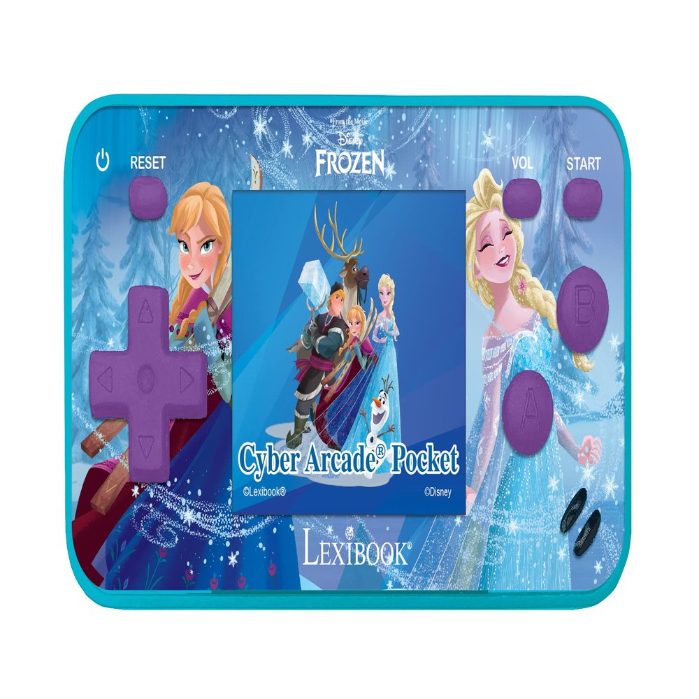 Lexibook Frozen Arcade Pocket Portable Gaming Console, 150 Games, LCD, Battery Operated, Purple / Blue, JL1895FZ