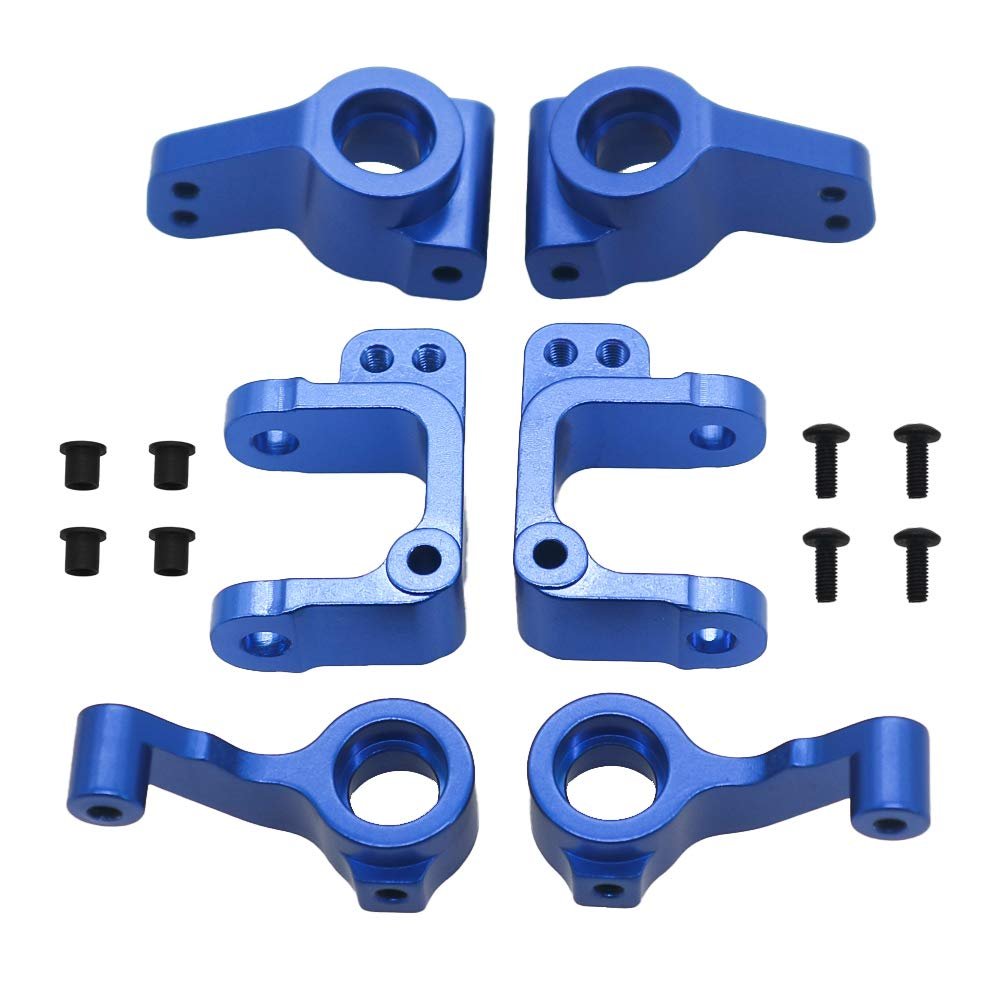 HobbyCrawler 2Pcs Alloy Knuckle Steering Arm Rear Hubs for RC Car 110 ECX 2WD Series Parts(Dark Blue)