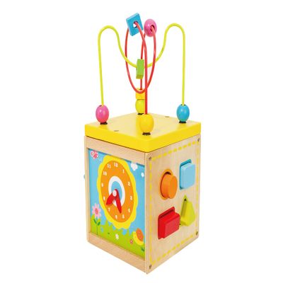Teorema Giocattoli - Montessori 40588 Multi-Functional Wooden Cube with Labyrinth