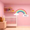 VWAQ Rainbow Custom Name Nursery Wall Decal Personalized Girls Room Sticker Decor Peel and Stick - RB3 (10" H X 20" W, Purple) view 2