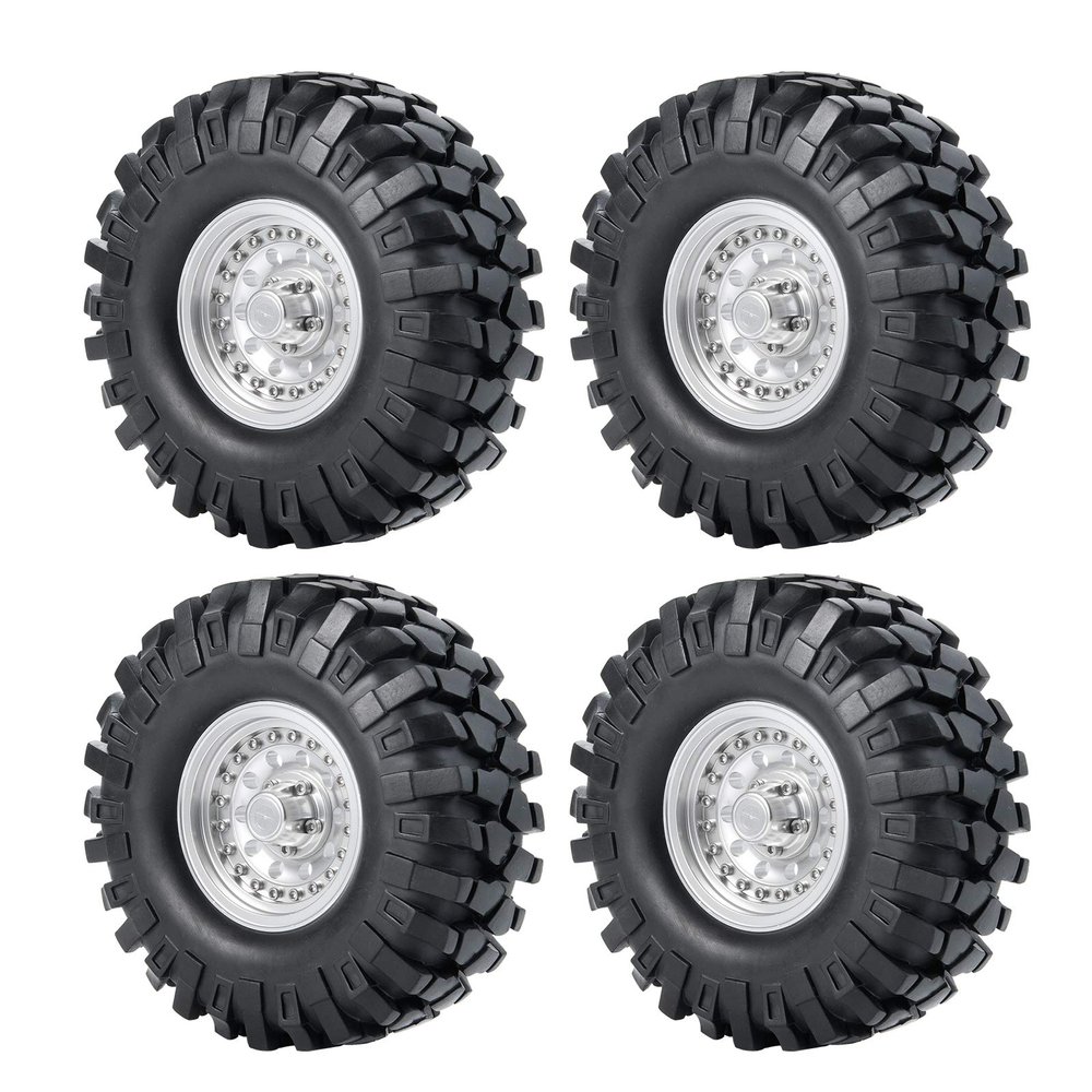 1.9" Metal Beadlock Wheel Rims& Rubber Tires for RC Wraith TRX-4 Axial SCX10 90046 90048 Redcat D90 CC01 axial rr10 Bomber Crawlers