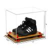 Better Display Cases Acrylic Kids Shoes Display Case - Medium Rectangle Box with Clear Case, Red Risers and Wood Base 12" x 8.25" x 8" (A004, V41) view 2