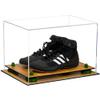 Better Display Cases Acrylic Kids Shoes Display Case - Medium Rectangle Box with Clear Case, Green Risers and Wood Base 12" x 8.25" x 8" (A004, V41) view 1
