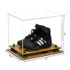 Better Display Cases Acrylic Kids Shoes Display Case - Medium Rectangle Box with Clear Case, Green Risers and Wood Base 12" x 8.25" x 8" (A004, V41) view 2