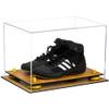 Better Display Cases Acrylic Kids Shoes Display Case - Medium Rectangle Box with Clear Case, Yellow Risers and Wood Base 12" x 8.25" x 8" (A004, V41) view 1