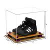 Better Display Cases Acrylic Kids Shoes Display Case - Medium Rectangle Box with Clear Case, Purple Risers and Wood Base 12" x 8.25" x 8" (A004, V41) view 2