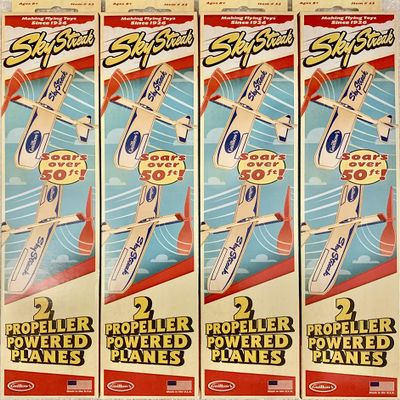 4 Guillow's #52 Sky Streak Balsa Wood Model Airplane Twin Packs (8 Planes Total)