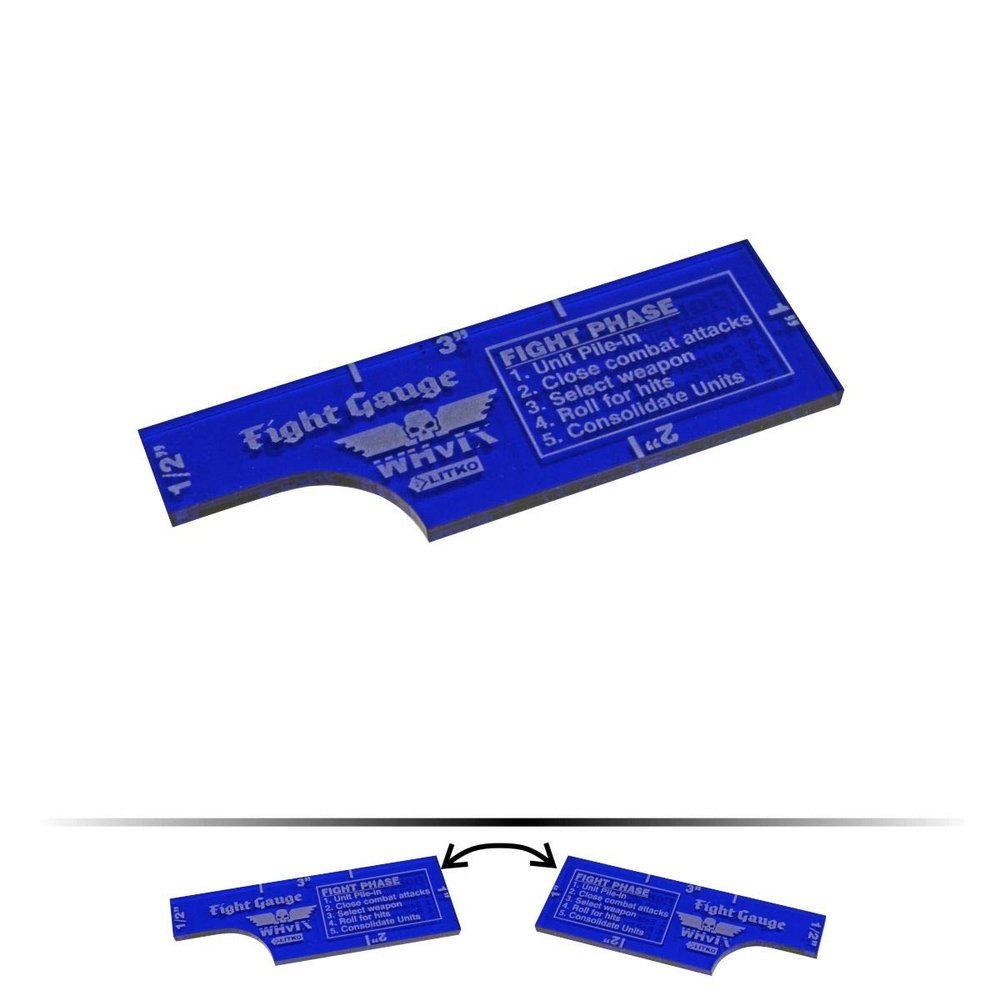 LITKO 3-inch Fight Gauge | Combat | Compatible with Warhammer 40,000 9th Edition (Transluscent Blue)