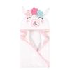 Hudson Baby Unisex Baby Cotton Animal Face Hooded Towel, Flower Llama, One Size view 1