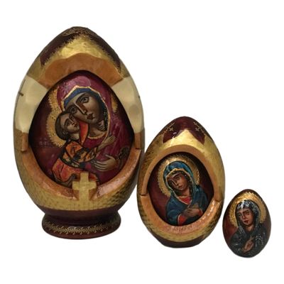 BuyRussianGifts Religious Nesting Dolls Virgin Mary Jesus Christ Authentic Matryoshka Easter Gift