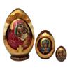Holy Mother Religious Icon Egg 5 Piece Nesting Doll Set Made in Russia Wood/Easter Gifts view 1