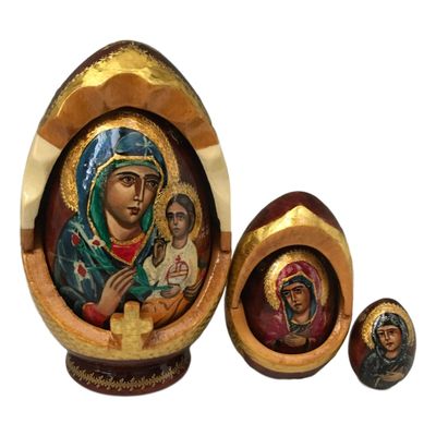 BuyRussianGifts Holy Mother Jesus Christ Nesting Dolls 5 Pieces Religious Matryoshka 6 inch Tall