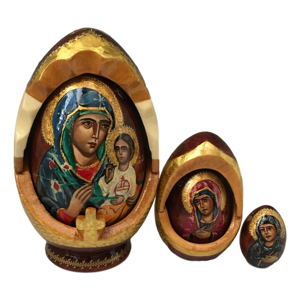 BuyRussianGifts Holy Mother Jesus Christ Nesting Dolls 5 Pieces Religious Matryoshka 6 inch Tall