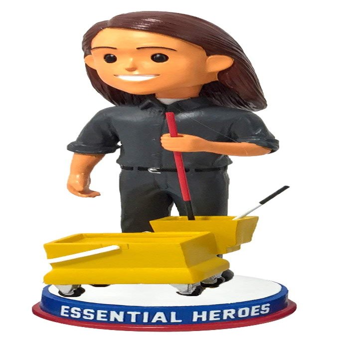 Janitor Housekeeper Sanitation Essential Heroes Bobblehead Female Light