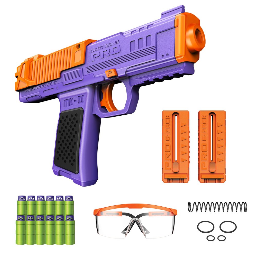 DART ZONE Pro-Series MK-2 Foam Blaster for Adults, Teens - Soft Bullet Blaster Ages 14+ with 12 Nitroshot+ Half Length Darts and 2 Speed loaders