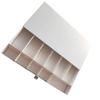 Cardboard Cash Register Drawer with Coins Bills Business Card Compartments Money Play Toy Gift for Kids Fit Real Money Too Only Box White view 2