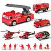 14 Pack Die-cast Fire Truck Vehicles Sets,6 Pack Alloy Metal Fire Engine Models Car Toys and 8 Pack Firefighter, Mini Rescue Emergency Playset for Kids Boys Girls Birthday Christmas Party Favors view 1