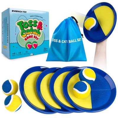 EVERICH TOY Upgraded Toss and Catch Ball Game Set, Outdoor Games for Kids Toys, Stocking Stuffers for Family Games, Beach Pool Yard Christmas Toys Birthday Gifts for Boys Girls 3 4 5 6 7 8-12 Year Old