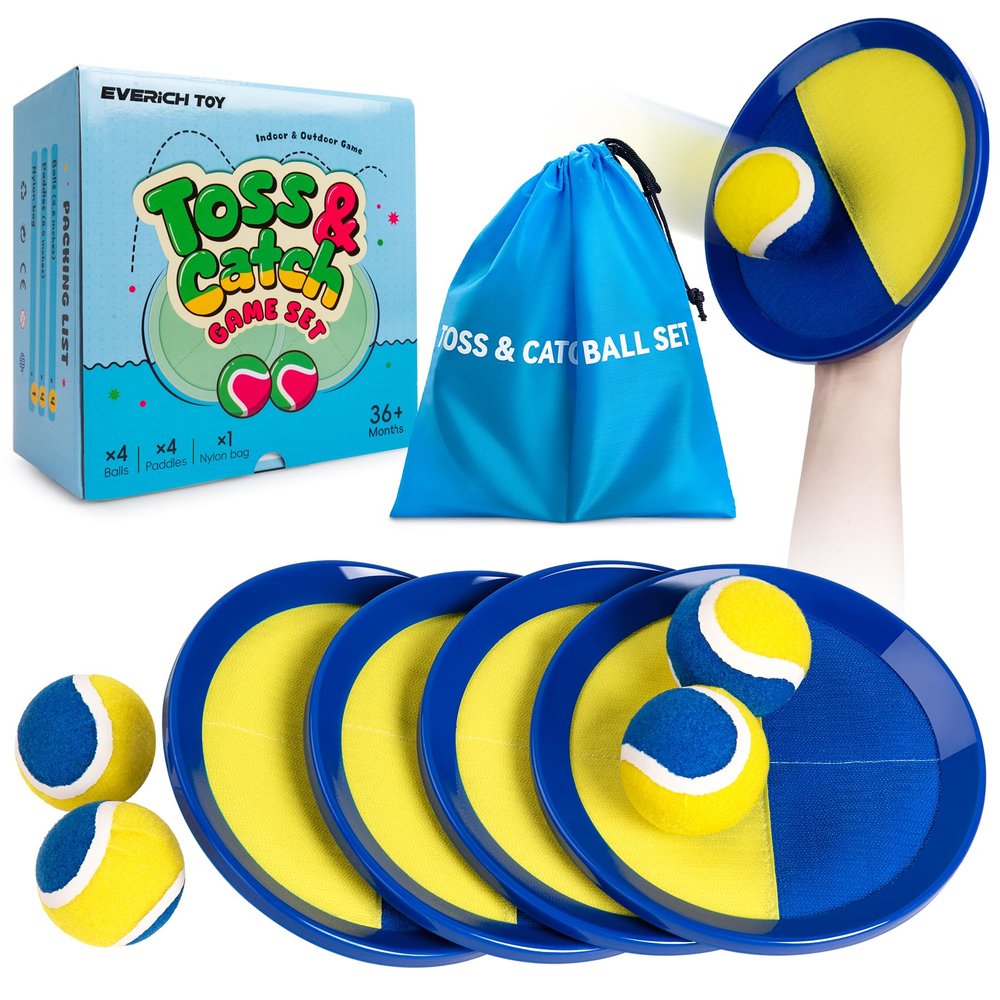 EVERICH TOY Upgraded Toss and Catch Ball Game Set, Outdoor Games for Kids Toys, Stocking Stuffers for Family Games, Beach Pool Yard Christmas Toys Birthday Gifts for Boys Girls 3 4 5 6 7 8-12 Year Old