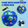 INPODAK Soccer Ball Size 2 for Toddler, Cartoon Dinosaur Blue Soccer Ball for Kids 2 3 4 5 with Pump and Mesh Bag, Great Gift for Birthdays Party view 4