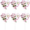 10pcs Happy Mother's Day Cake Topper Cupcake Picks for Mother's Day Birthday Party Supplies - Heart Card view 1