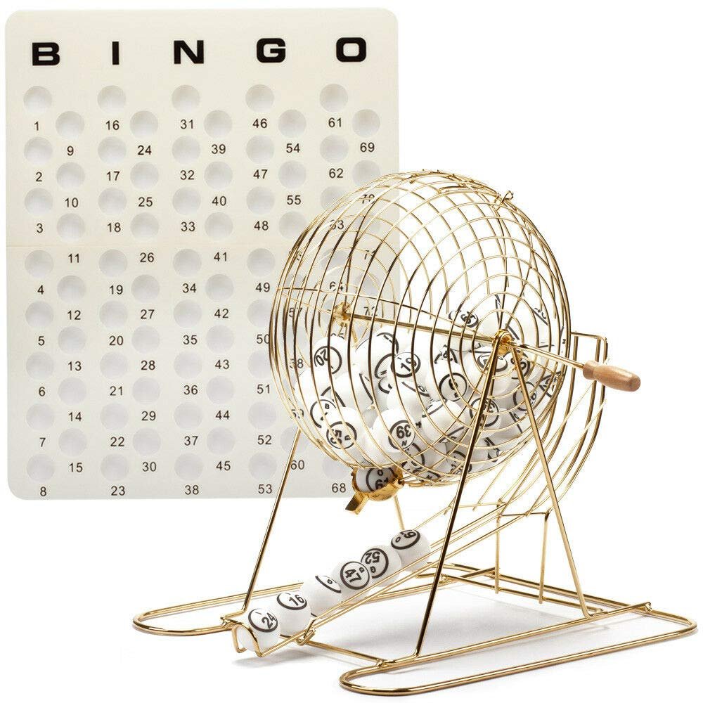 Professional Bingo Game Set. with Large Bingo Cage, Bingo Balls, Master Board