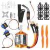 Dilwe RC Helicopter Fixed Wing Set, 2217 KV1100 Motor+1060 Propeller+9G Servo+40A ESC Kit 4-in-1 RC Fixed Wing Accessories for Remote Control Helicopter, Brushless Motor and view 1
