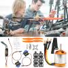 Dilwe RC Helicopter Fixed Wing Set, 2217 KV1100 Motor+1060 Propeller+9G Servo+40A ESC Kit 4-in-1 RC Fixed Wing Accessories for Remote Control Helicopter, Brushless Motor and view 2