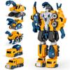 MIEBELY Toddler Robot Construction Vehicles Set  5Pcs Transforming Robots for Kids - Magnetic Toys with Sturdy Connectors  Easy DIY Assembly Function  5-in-1 Educational STEM Toys view 1