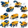 MIEBELY Toddler Robot Construction Vehicles Set  5Pcs Transforming Robots for Kids - Magnetic Toys with Sturdy Connectors  Easy DIY Assembly Function  5-in-1 Educational STEM Toys view 2