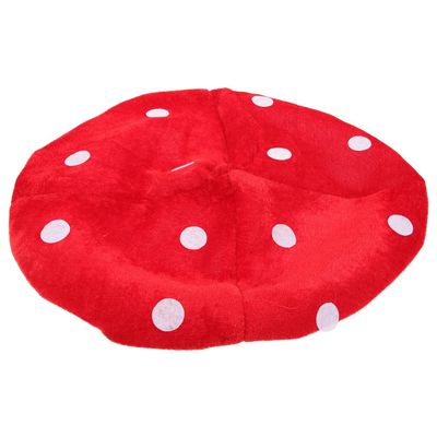 NUOBESTY Kids Mushroom Hat Red Plush Party Costume Accessory for Festival Photography Role Play Dress up