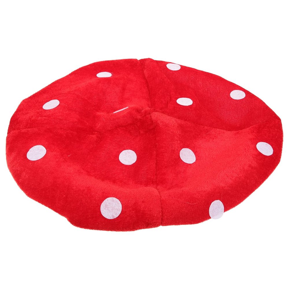 NUOBESTY Kids Mushroom Hat Red Plush Party Costume Accessory for Festival Photography Role Play Dress up