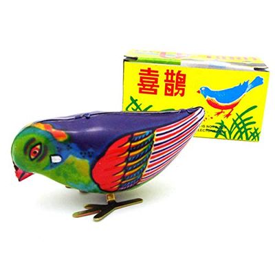 Charmgle Clockwork Spring Wind Up Nodding Magpie, Nostalgic Wind-up Animal Toys Tin Toy for Adults Gifts Halloween Party Favor