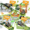 174 PCS Flexible Dinosaur Train Tracks and Race Cars Playset with 8 Dinosaurs Figures, Electric Vehicles, Lights - Create Road Racing World for Toddlers and Kids view 3