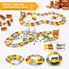 Construction Race Tracks Set, Flexible Train Tracks w/ 2 Electric Construction Race Vehicles w/Lights, STEM Engineering Race Track Toys with Dump Truck, Crane Assort Acessories for Boys Girls view 2