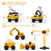 Construction Race Tracks Set, Flexible Train Tracks w/ 2 Electric Construction Race Vehicles w/Lights, STEM Engineering Race Track Toys with Dump Truck, Crane Assort Acessories for Boys Girls view 3
