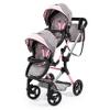 Bayer Twin Doll Pram Neo, Grey, Pink with Butterfly, Jean Look view 3